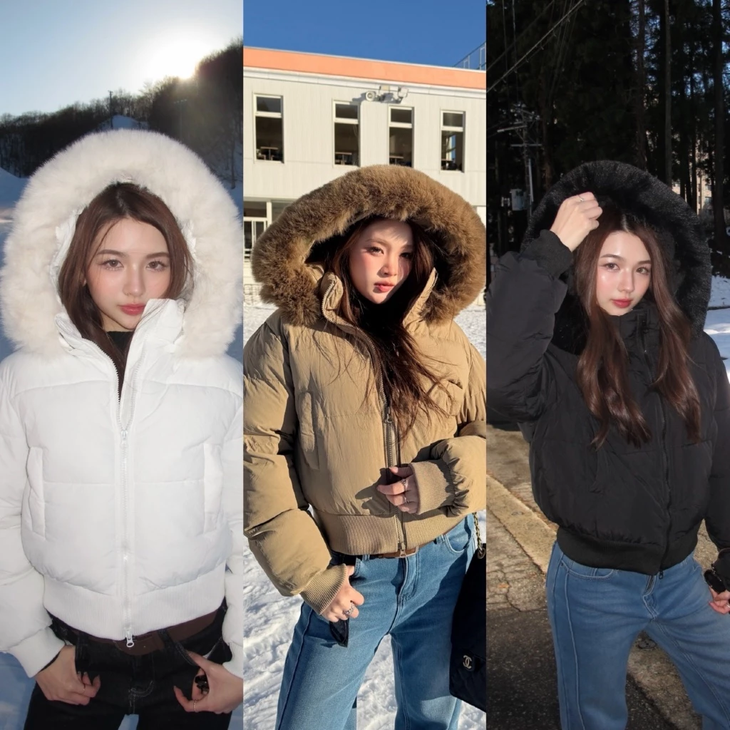 MALIMAYS - Frostie Hoodie Jacket แจ็คเก็ตผ้าร่มฮู้ดดี้ มีขนเฟอร์