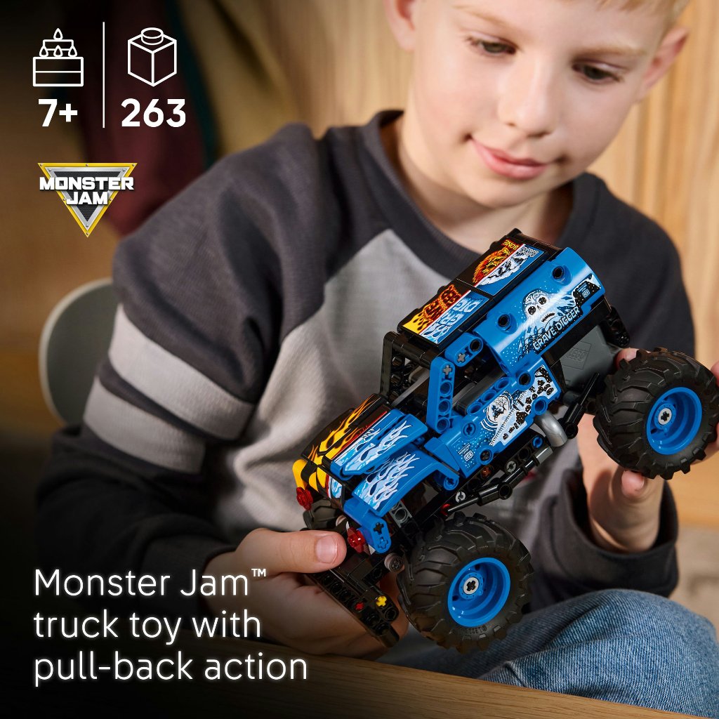 LEGO Technic 42219 Monster Jam Grave Digger Fire and Ice (263pcs.), Building Blocks, Kids Toy - รูปที่ 3