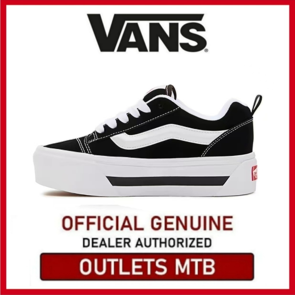 【100% Original】Vans Knu Stack low top board shoes for both men and women, black
