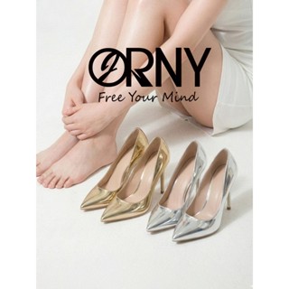 🇹🇭 ส่งจาก กทม. 🇹🇭 รองเท้าส้นสูง ส้นเข็ม หัวแหลม หนังเมทัลลิค…