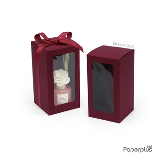 【NEW】555paperplus กล่องใส่แก้ว 8.5x8.5x16 ซม. (20ใบ)(BK25W) กล่องใส่ของชำร่วย กล่องจัดกิ๊ฟเซต