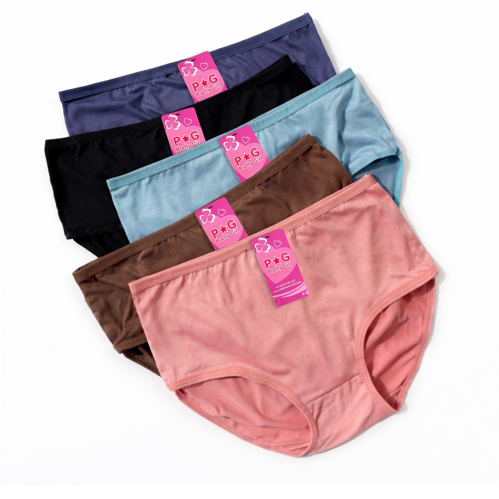 แพ็ค 10 ตัว กางเกงในผู้หญิง สีพื้น เนื้อผ้านุ่ม ระบายอากาศ M-4XL สุ่มสี ส่งจากไทย