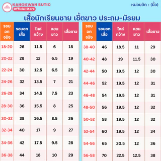 เสื้อนักเรียนชาย เชิ้ตขาว ประถม-มัธยม ปักชื่อ,ตัวย่อ,จุดฯ ฟรี ! +รับปักโลโก้