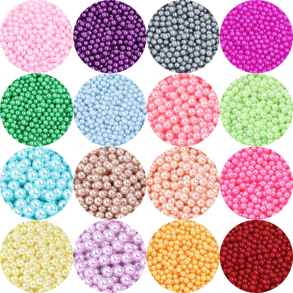 （ไม่มีรู）ลูกปัดไข่มุกเทียม ABS สีสันสวยงาม 3/4/5/6/8mm ใช้ทำสร้อยคอ สร้อยข้อมือ ต่างหู DIY จัดส่งจากไทย