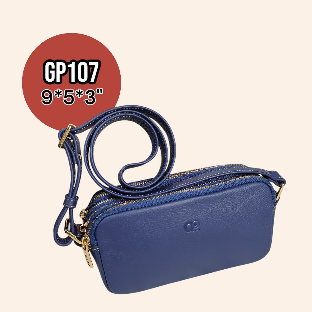 GP108 กระเป๋าสะพายหนังวัวชามัส์ GPBAGS กระเป๋าผู้หญิงหนังแท้ กระเป๋าสะพายพาดลำตัว