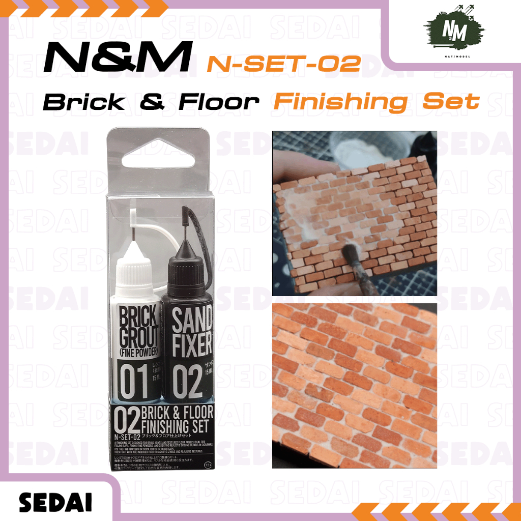 [ ส่งฟรี 🔥 ] N&M Nat Model ชุดเริ่มต้นทำฉากจำลอง Brick & Floor Finishing Set ใช้สำหรับก่ออิฐฉากจำลอง