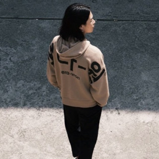 era-won HOODIE รุ่น Oversize สกรีน คร่อมตะเข็บด้านหลัง สี Br…