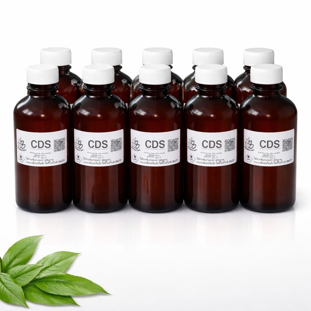 ราคาส่ง แก้พิษสากล (CDS. 3,000 ppm.)ในขวดสีชา แพ็ค 10 ขวด มีจุกในกันรั่วซึมกันระเหย ใช้เวลา 2 วันในการจัดเตรียมพัสดุ