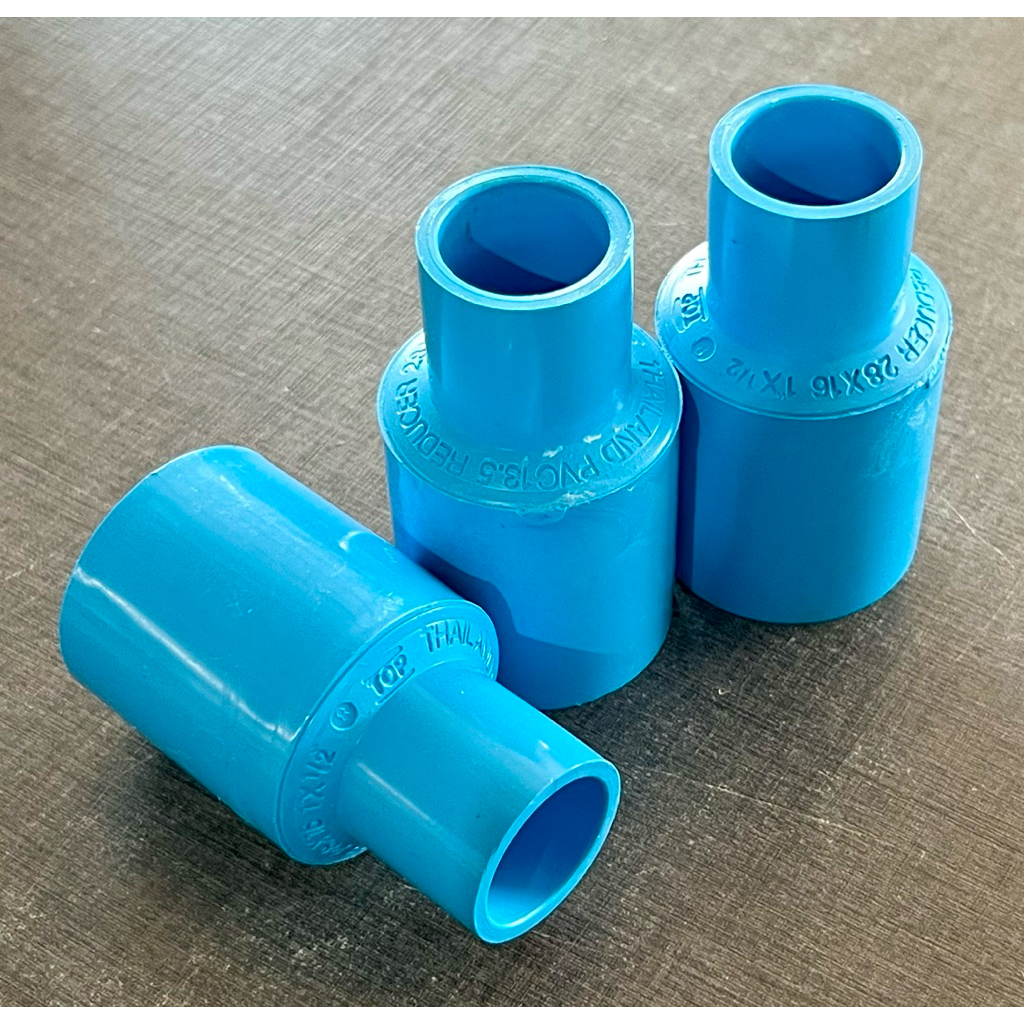 (แพ็ค20ชิ้น) 1”x1/2” ข้อลดกลมหนา 1นิ้ว ลด 4หุน PVC13.5 ตราTOP