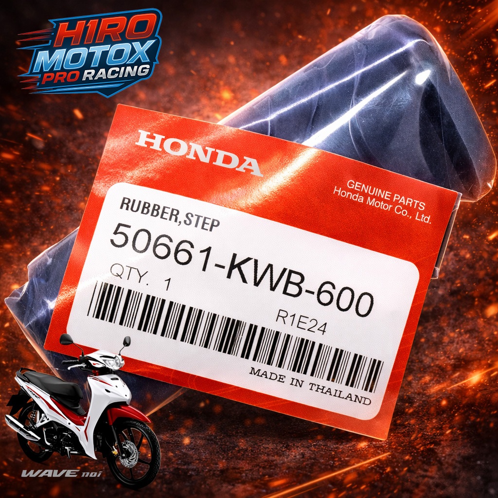 ยางพักเท้าหน้า (ของแท้เบิกศูนย์ 100%) WAVE110i, WAVE125i ปลาวาฬ (50661-KWB-600) ** โปรดกดเลือกตัวเลือก**