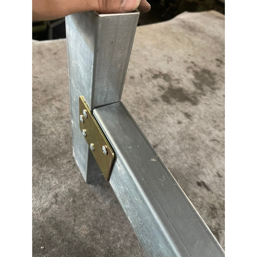 หูรับแป็บ ขนาด 1.5 x 3 นิ้ว , 2 x2 นิ้วชุบรุ้ง กันสนิมข้อต่อ ขารับเหล็กกล่องฉากรองแป็บ ทำรั้ว จำนวน 1 ชิ้น - รูปที่ 5