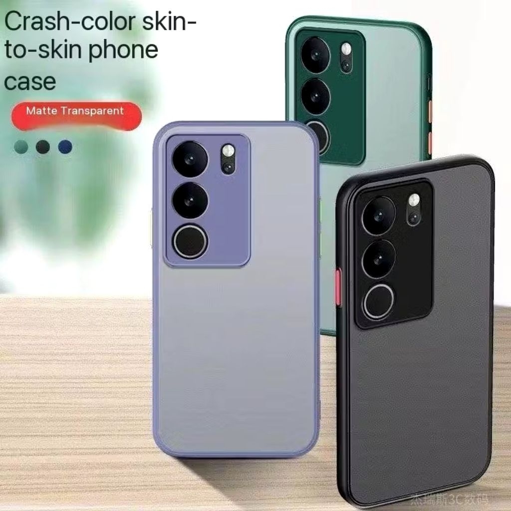 GOOD เคสขอบสีหลังด้าน สำหรับ Vivo Y04S Y31 5G Y21D V50 V60 V50lite Y04 Y300 Y19s Y200 V29เคสกันกระแทก วีโว่ V29 ราคา ถูกที่สุด ดีลบีเคเค แกลเลอรีภาพที่ 3