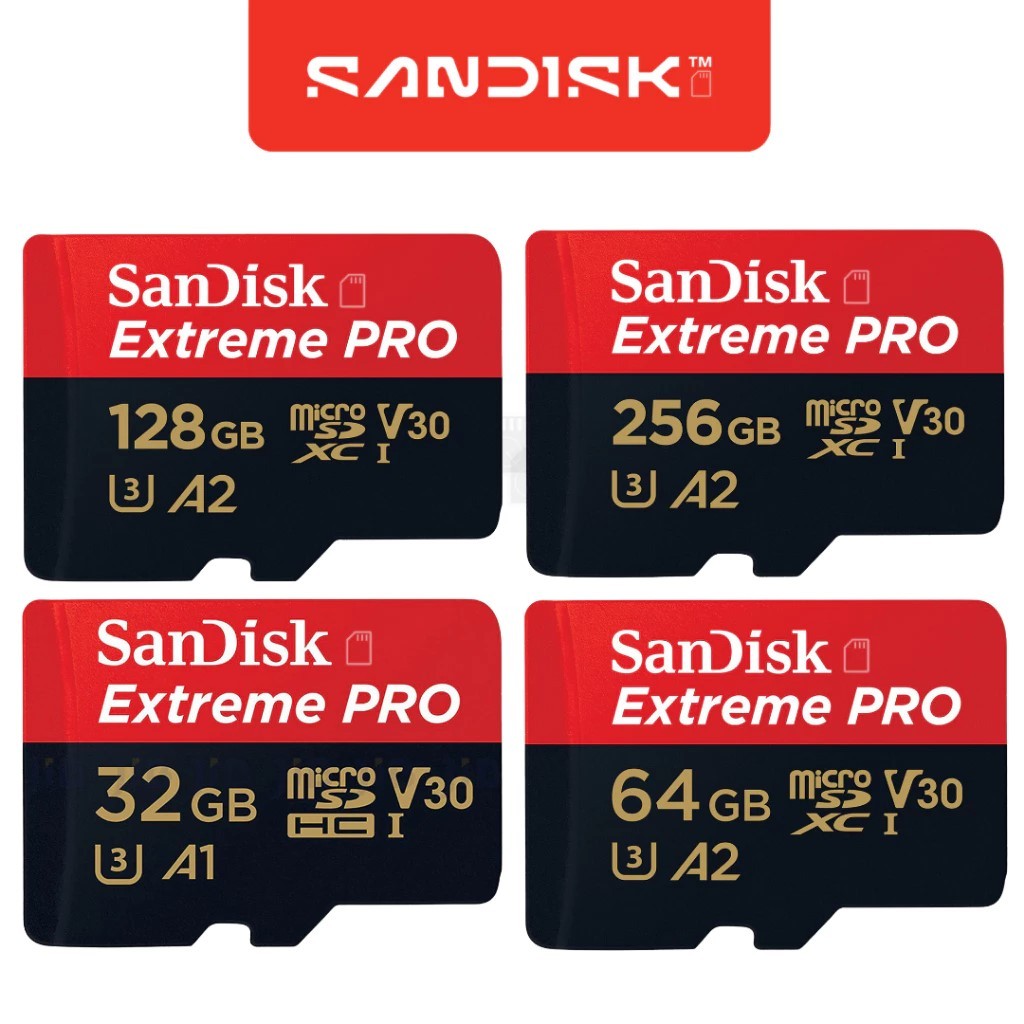 SanDisk Extreme Pro Micro SD 卡 SDHC 32GB SDXC 64,128,256GB R/W 200/140MB/s（SDSQXCD） 无人机