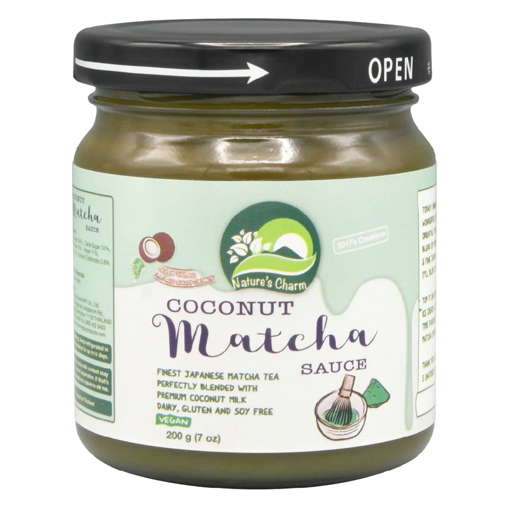 Nature’s Charm Vegan CoConut Matcha Sauce/Coconut Caramel Sauce/Coconut Chocolate Fudge Sauce 200g ซ