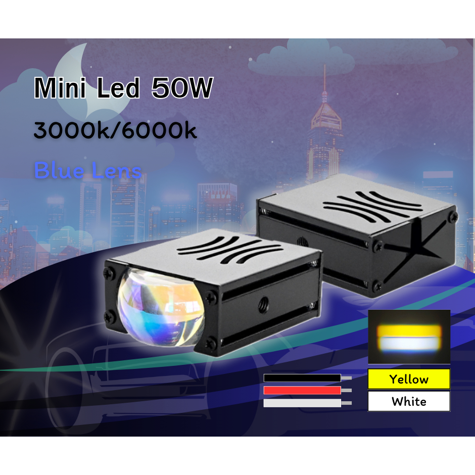 MIni Led  50W (กล่อง/2ดวง) Yellow/White ทรงแบน