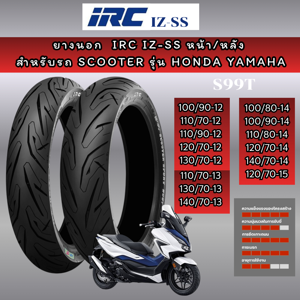 ยาง IRC IZ Radial สำหรับ Xmax New Forza 300 Forza350 Zontes ADV350 ขอบ14/15