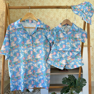 ฮาวายเด็ก-ผู้ใหญ่ งานครอบครัว ผ้าไหมอิตาลี(ไม่รวมหมวก) โลมา …