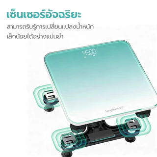 Simple Health เครื่องชั่งน้ำหนัก เครื่องชั่งน้ำหนักดิจิตอล Digital weight scale ใช้งานง่าย รับสินค้าประกัน 1 ปี