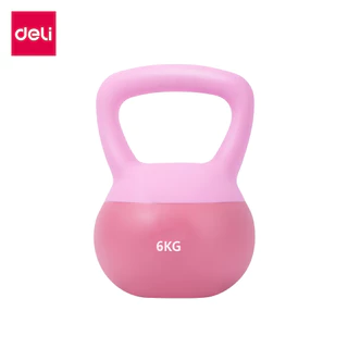 Deli เคตเทิลเบล ดัมเบลยกน้ำหนัก 2-6KG วัสดุPVCเกรดดี วัสดุนุ่ม สำหรับออกกำลังกาย ฟิตเนส Kettlebell