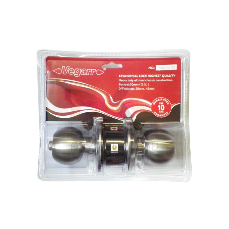 VEGARR ลูกบิดประตู รูกุญแจทองเหลือง สีสแตนเลส V999SS