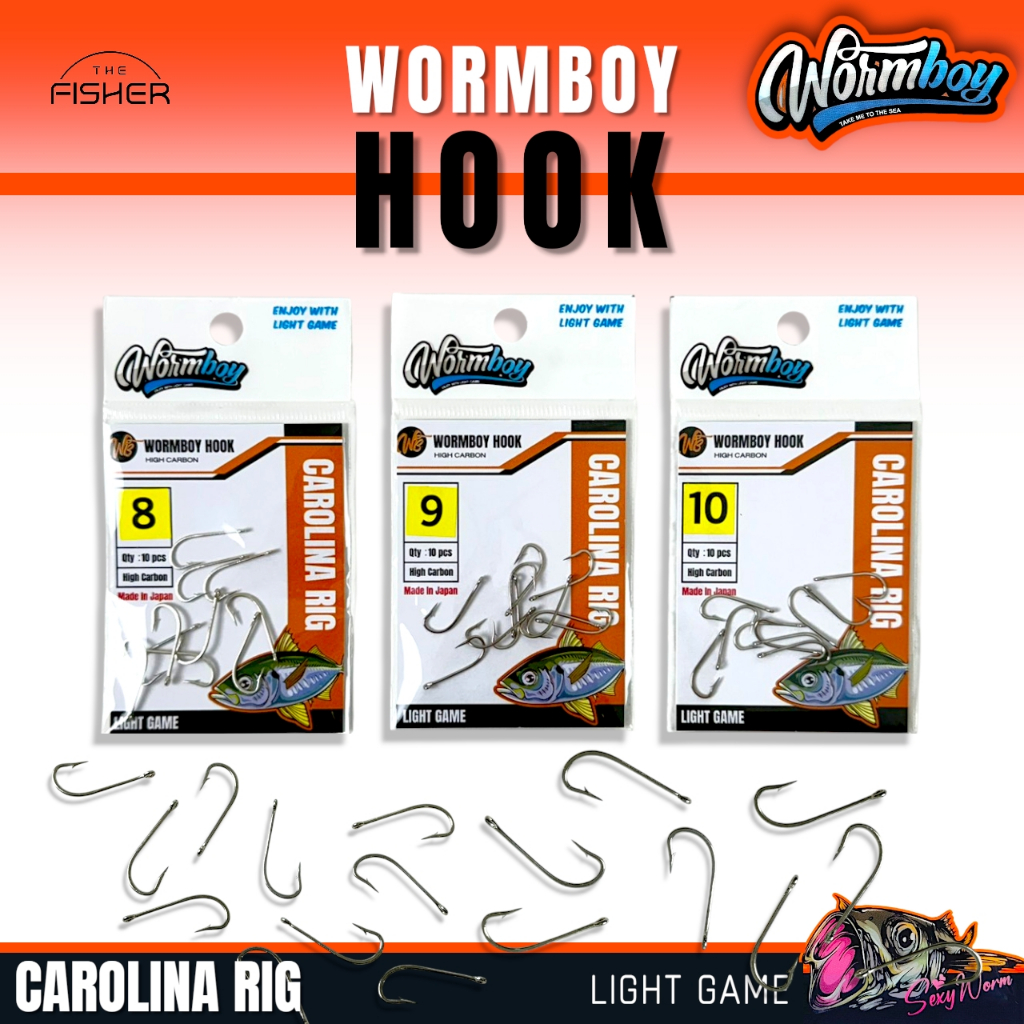 A04  ตัวเบ็ด Wormboy – เบ็ดแคโร Carolina Rig (Light Game)