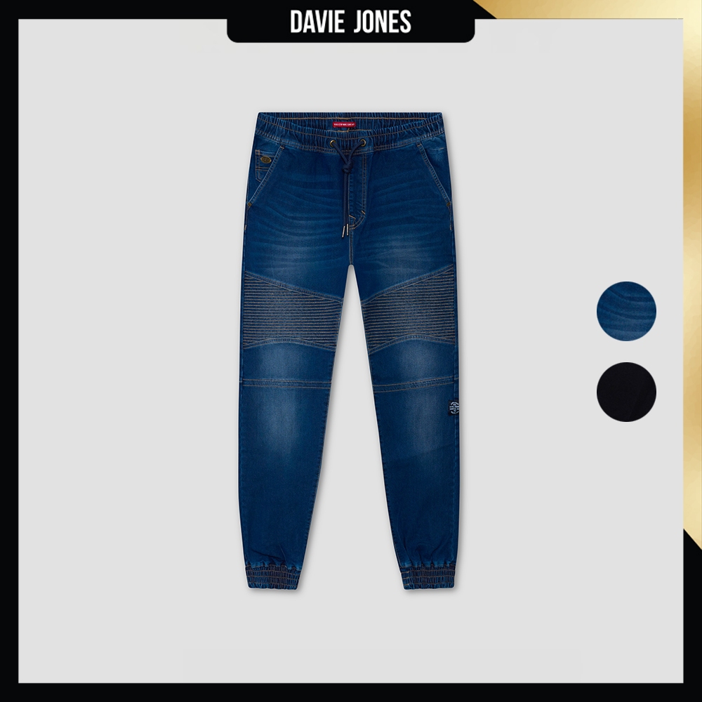 DAVIE JONES [BE FEARLESS] กางเกงจ็อกเกอร์ผู้ชาย Slim Fit Joggers สีกรม ดำ GP0154