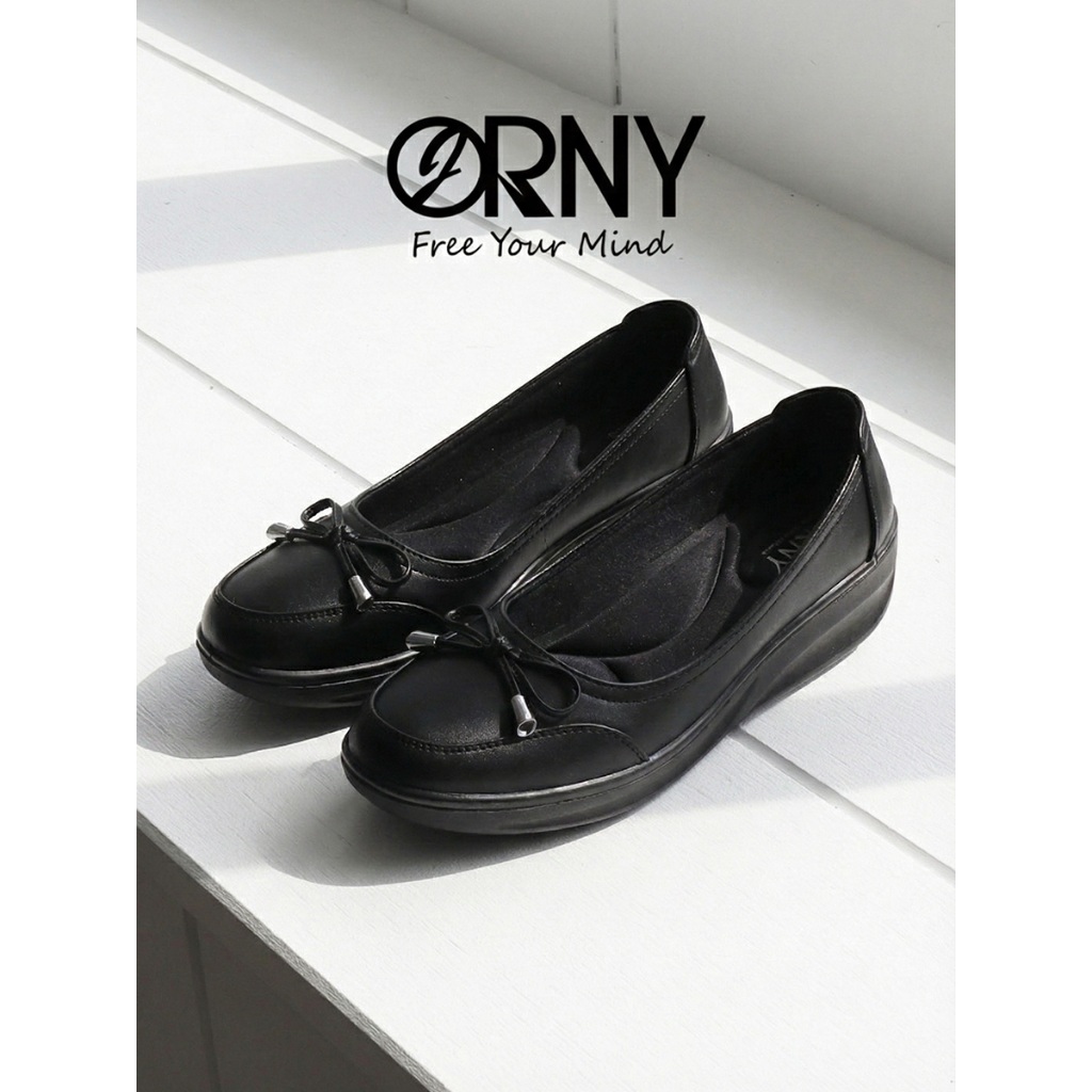OY2850 รองเท้าคัชชู ส้นตึก ORNY(ออร์นี่) ® นักศึกษา ทำงาน พนักงาน โรงแรม รุ่น On The Clouds