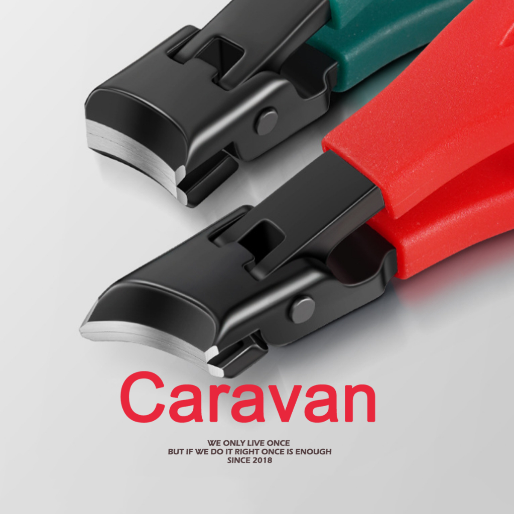 Caravan Crew Nail clippers กรรไกรตัดเล็บ แบบพกพา สแตนเลส ด้ามจับถนัดมือ คมตัดง่าย แบบตรง แบบเฉียง