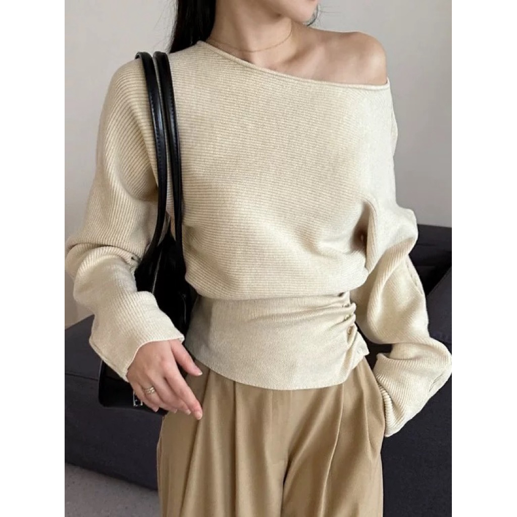 มาใหม่พร้อมส่ง  (AP268) Long sleeve tshirt เสื้อกันหนาวแขนยาว จั้มเอว สไตล์เกาหลี ราคา ถูกที่สุด ดีลบีเคเค แกลเลอรีภาพที่ 3