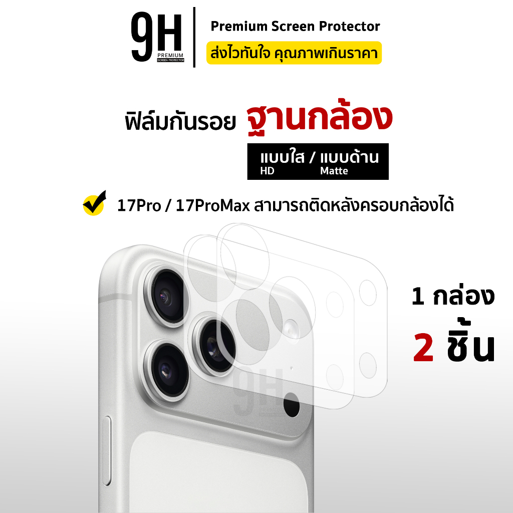 🔥 iFILM ฟิล์มกันรอย ฐานกล้อง ผิวใส I ผิวด้าน For iPhone 17promax 17pro 17 air 16promax 16 plus 15pro