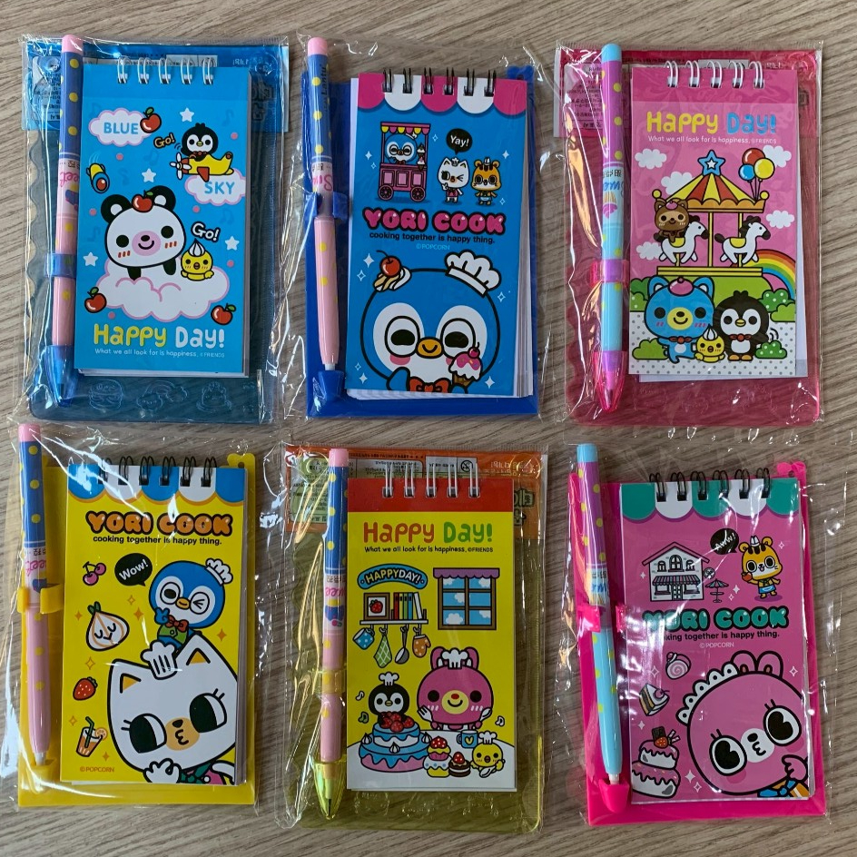 HPC ชุดเครื่องเขียน สมุดโน้ตแบบสันห่วง พร้อมดินสอเปลี่ยนใส้ ลายการ์ตูนน่ารัก 6 แบบ (เลือกแบบ)