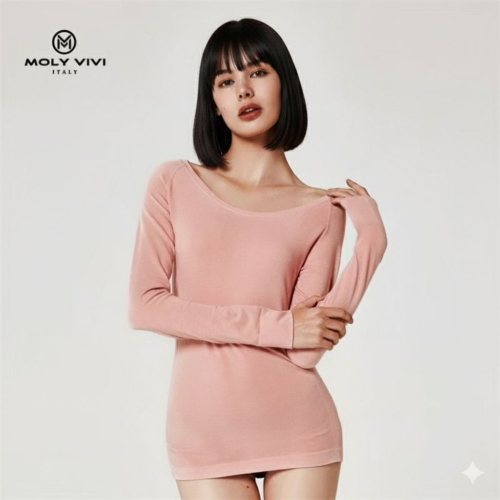 เสื้อออกกำลังกาย เสื้อแขนยาว โมลี่วีวี่ MOLY VIVI Swan Suit สีชมพู / ดำ ขนาดฟรีไซส์