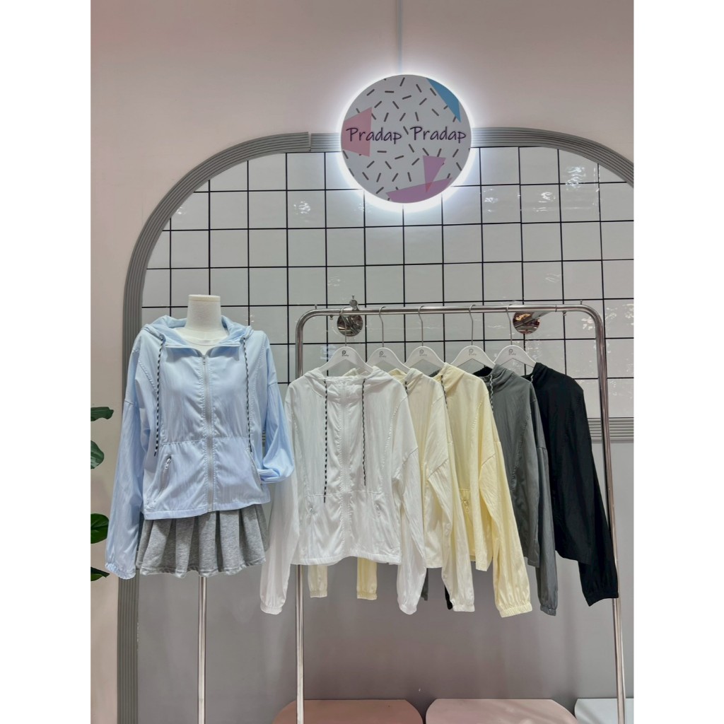 Pradap_brand: แจ็คเก็ตแต่งฮู๊ด