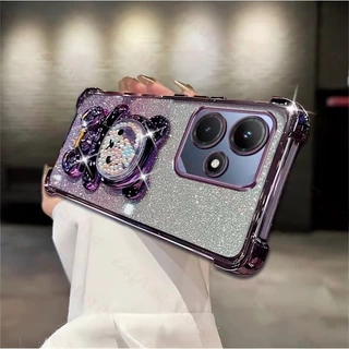เคสหมี ตั้งได้ สำหรับ Realme Note80 Note60 60X C61 C63 C75 C85 Note70 เคสกันกระแทก หมี LOVE กริตเตอร์ น่ารัก ตั้งได้
