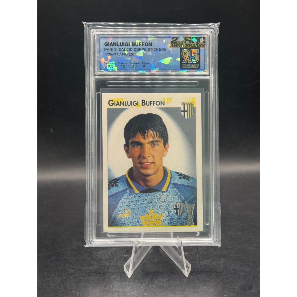 1996-97 Panini Calcio Coppe Sticker #120 Gianluigi Buffon (Parma) - SQC 9.5 GEM MINT