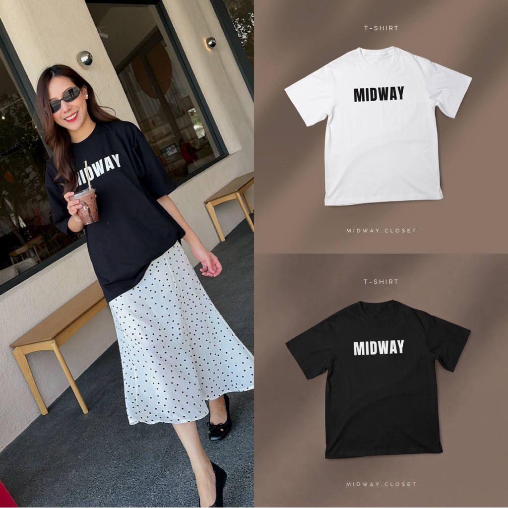 MIDWAY | เสื้อยืดคอกลม Cotton  Oversize