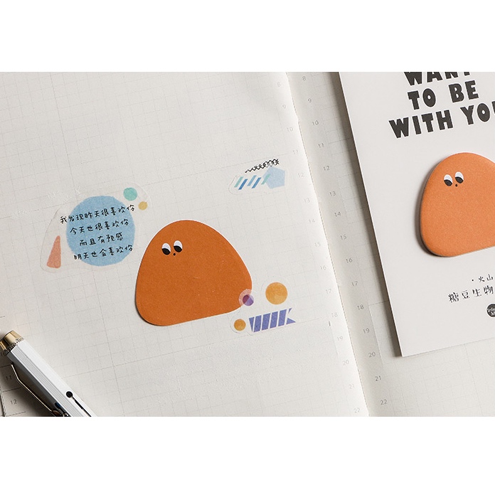 (พร้อมส่ง) INFEELME - กระดาษโน๊ตกาวในตัว Die-cut Sticky Notes - Want to be with You - รูปที่ 3