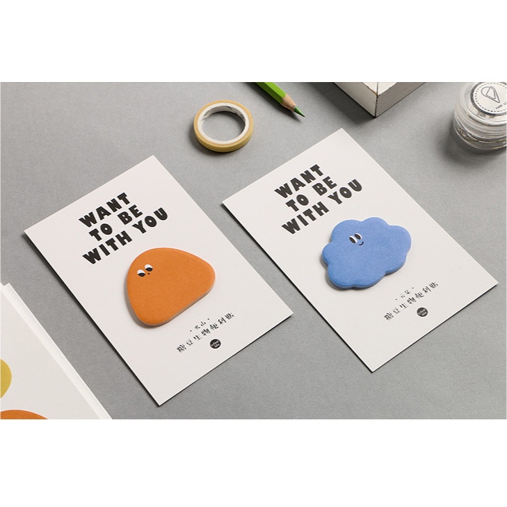 (พร้อมส่ง) INFEELME - กระดาษโน๊ตกาวในตัว Die-cut Sticky Notes - Want to be with You - รูปที่ 5