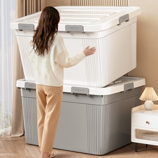 กล่องพลาสติก กล่องเก็บของ ลังพลาสติก ลังเก็บของ มีฝาล็อก สีโ…