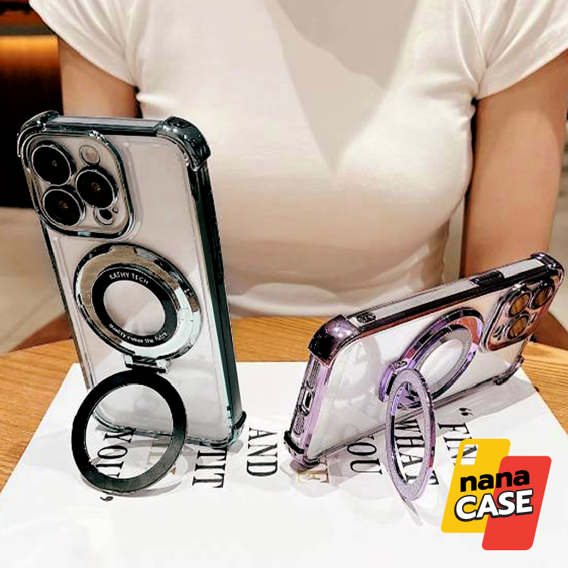 เคสนิ่มใสขอบเงา RedmiNote14 4G/5G Note15 Note15Pro Note15Pro+  ขาตั้งแม่เหล็กกากเพชร