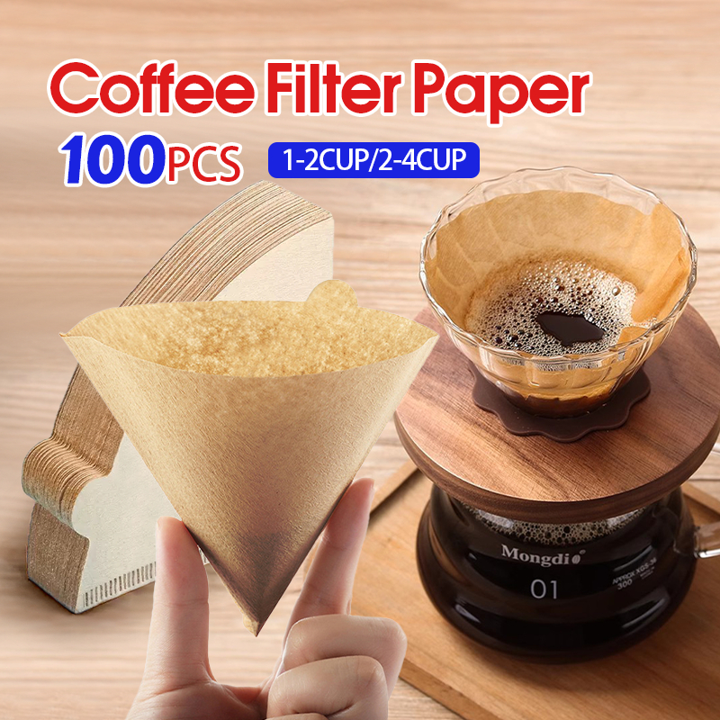 กระดาษกรองกาแฟดริป(100 แผ่น) ทรง V/U แบบหนา Drip Coffee Paper Filter V/U Shape STLH