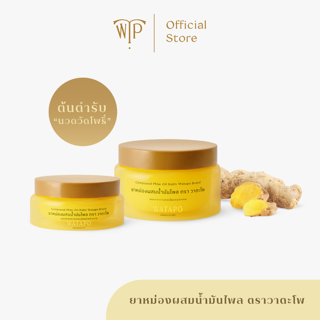 Watapo Compound Phlai Oil Balm ยาหม่องผสมน้ำมันไพล ตราวาตะโพ