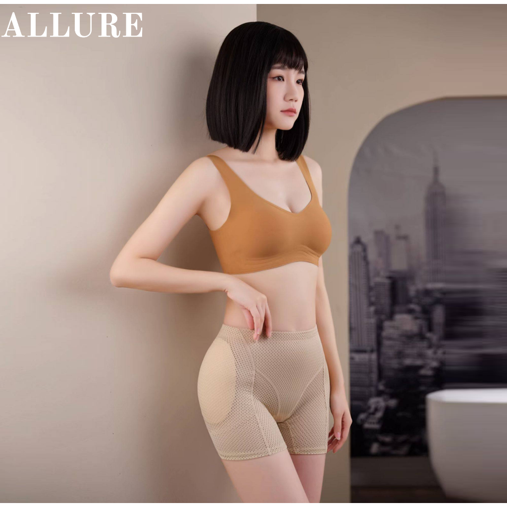 ALLURE กางเกงกระชับสัดส่วนเอวกลาง ผ้าตาข่ายระบายอากาศ เสริมก้น ยกกระชับก้นให้แบนราบ และหน้าท้องให้แบนราบ