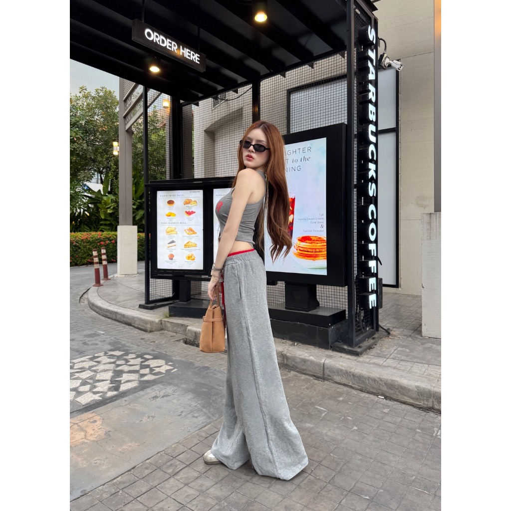 Paper Stone PPS001 เซต 2 ชิ้น เสื้อกล้ามทรงสปอร์ต แมทช์ กางเกงขายาว - รูปที่ 4