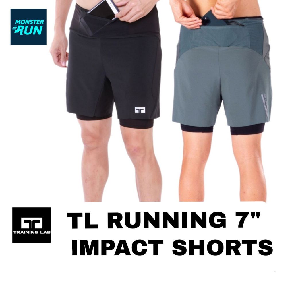 กางเกงวิ่ง ซับในกระชับกล้ามเนื้อ TRAINING LAB TL 7” 2IN1 Impact Shorts (19120)
