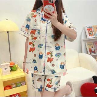 ชุดนอนไหมอิตาลี ขาสั้น น้องๆซูโทเปีย