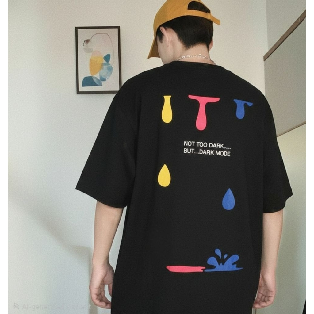 MBL เสื้อยืด oversize unisex "COLOUR DROP DARK MODE"