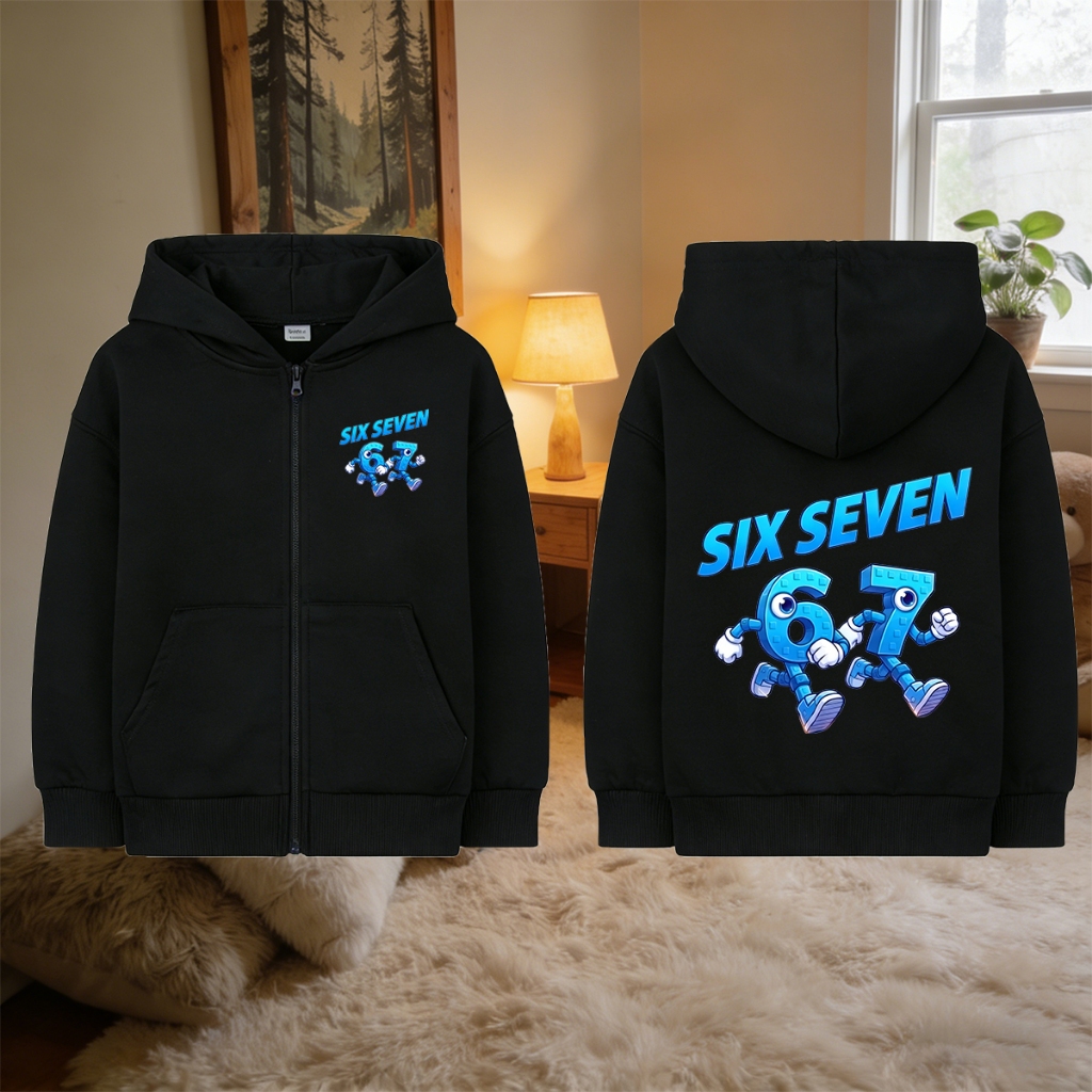 SIX SEVEN 67 x ROBLOX Kids Zip Hoodie Jacket Hooded cardigan 120CM-150CM เด็ก เสื้อคาร์ดิแกน แจ็คเก็