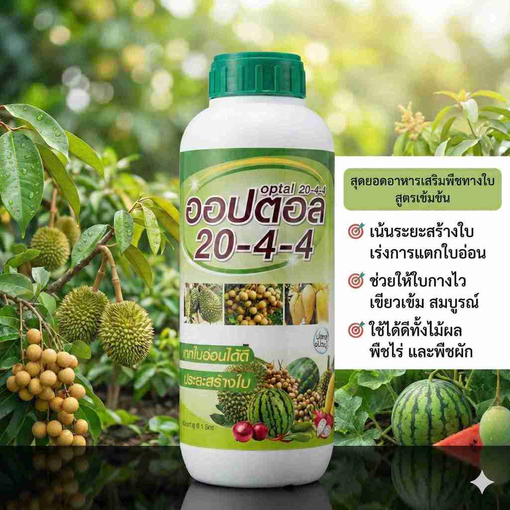 20-4-4 ปุ๋ยทางใบ ปุ๋ยบำรุงใบ ปุ๋ยทำใบอ่อน ทำใบใหญ่ ปุ๋ยข้าวแตกกอ