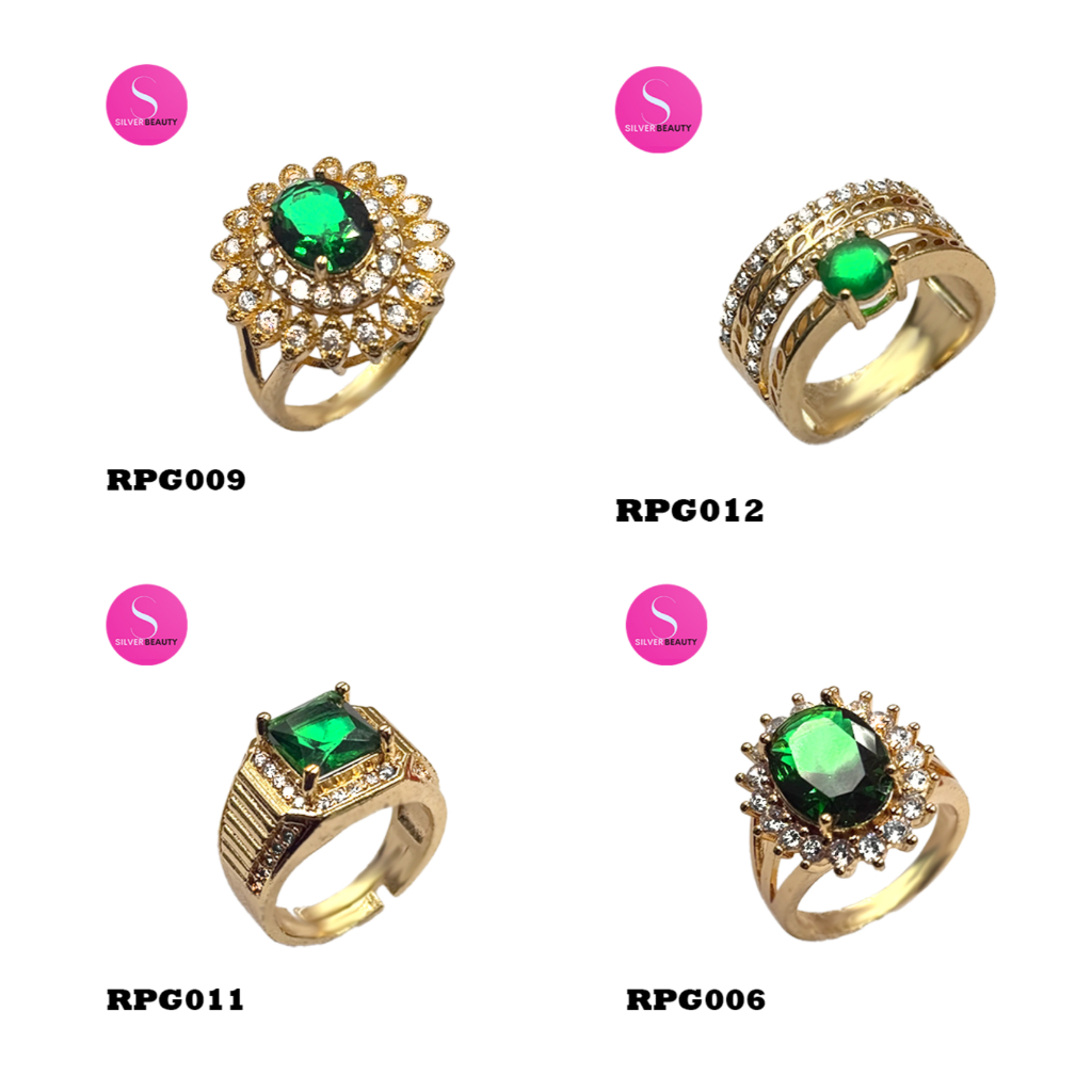 4ลาย จำนวนจำกัด แหวนมรกตสีเขียว มีหลายแบบสวยๆ  แฟชั่นเรียบง่ายใส่ได้ทังผู้หญิง และผู้ชาย